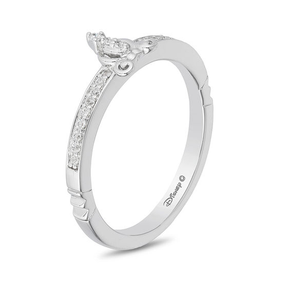 Enchanted Disney Cinderella 1/10 CT. T.w. Diamond Carriage Ring in Sterling Silver
