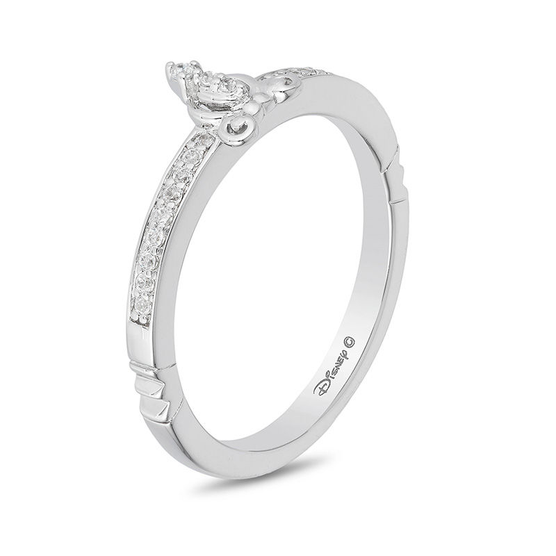 Main Image 2 of Enchanted Disney Cinderella 1/10 CT. T.W. Diamond Carriage Ring in Sterling Silver