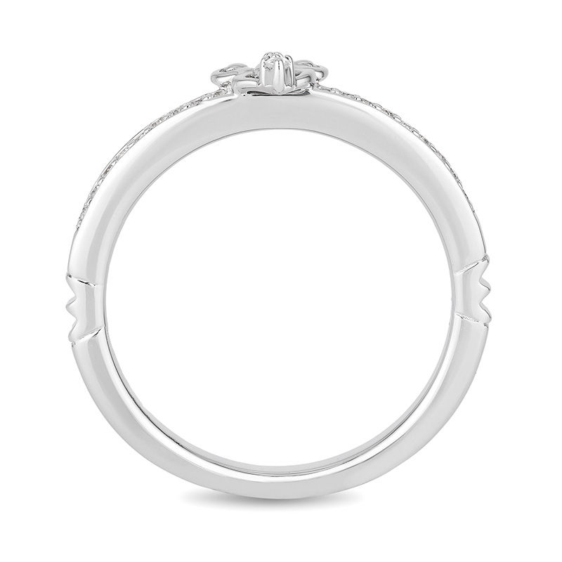 Main Image 3 of Enchanted Disney Cinderella 1/10 CT. T.W. Diamond Carriage Ring in Sterling Silver