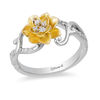 Thumbnail Image 0 of Enchanted Disney Tiana 1/10 CT. T.W. Diamond Water Lily Swirl Ring in Sterling Silver and 10K Gold