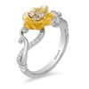 Thumbnail Image 2 of Enchanted Disney Tiana 1/10 CT. T.W. Diamond Water Lily Swirl Ring in Sterling Silver and 10K Gold