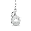 Thumbnail Image 2 of Enchanted Disney Jasmine Oval Swiss Blue Topaz and 1/5 CT. T.W. Diamond Pendant in Sterling Silver and 10K Gold - 19"