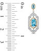 Thumbnail Image 3 of Enchanted Disney Jasmine Oval Swiss Blue Topaz and 1/5 CT. T.W. Diamond Drop Earrings in Sterling Silver and 10K Gold
