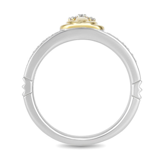 Enchanted Disney Tiana 1/10 CT. T.w. Diamond Water Lily Ring in Sterling Silver and 10K Gold