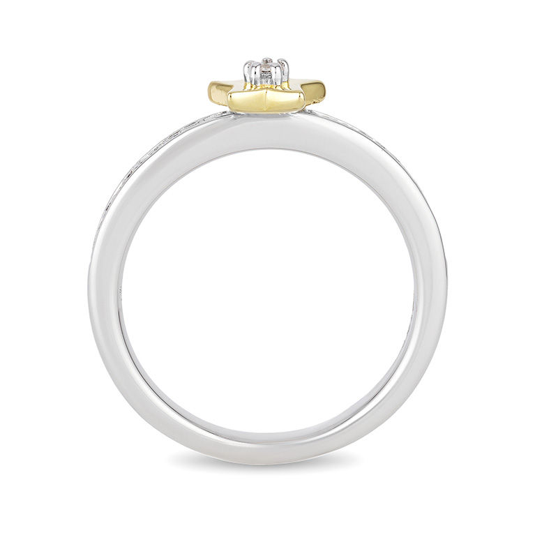 Main Image 3 of Enchanted Disney Tinker Bell 1/10 CT. T.W. Diamond Star Ring in Sterling Silver and 10K Gold
