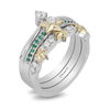 Thumbnail Image 2 of Enchanted Disney Tinker Bell 1/5 CT. T.W. Diamond and Topaz Stackable Band Set in Sterling Silver and 10K Gold