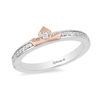 Thumbnail Image 1 of Enchanted Disney Aurora 1/10 CT. T.W. Diamond Crown Ring in Sterling Silver and 10K Rose Gold