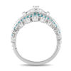 Thumbnail Image 4 of Enchanted Disney Merida 1/4 CT. T.W. Diamond and Blue-Green Topaz Celtic Knot Stackable Band Set in 10K White Gold