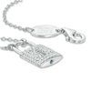 Thumbnail Image 2 of Vera Wang Love Collection 1/5 CT. T.W. Diamond Lock Necklace in Sterling Silver - 19"