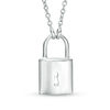 Thumbnail Image 4 of Vera Wang Love Collection 1/5 CT. T.W. Diamond Lock Necklace in Sterling Silver - 19"