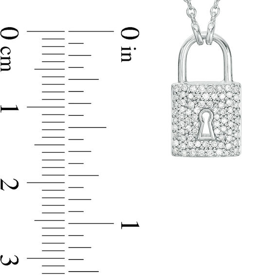 Vera Wang Love Collection 1/5 CT. T.w. Diamond Lock Necklace in Sterling Silver - 19"