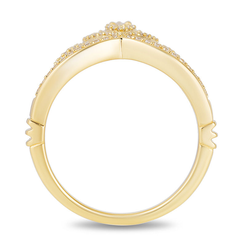 Main Image 3 of Enchanted Disney Princess 1/3 CT. T.W. Diamond Heart-Top Tiara Ring in 10K Gold