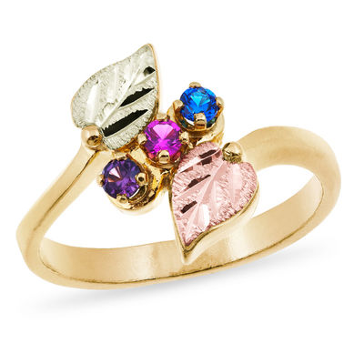 Sterling-Silver & Gold Black Hills Gold Mothers/Family Rings Customization options with 2-6 Stones MADE IN USA Beautiful