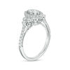 Thumbnail Image 2 of 1 CT. T.W. Oval Diamond Marquise Frame Bezel-Set Tri-Sides Vintage-Style Engagement Ring in 14K White Gold