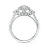 Thumbnail Image 5 of 1 CT. T.W. Oval Diamond Marquise Frame Bezel-Set Tri-Sides Vintage-Style Engagement Ring in 14K White Gold