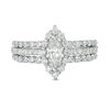 Thumbnail Image 5 of 1-1/3 CT. T.W. Marquise Diamond Frame Three Row Engagement Ring in 14K White Gold