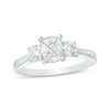Thumbnail Image 1 of 1 CT. T.W. Oval Multi-Diamond Three Stone Engagement Ring in 14K White Gold