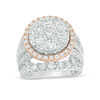 Thumbnail Image 1 of 7 CT. T.W. Composite Diamond Frame Multi-Row Vintage-Style Engagement Ring in 14K Two-Tone Gold