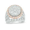 Thumbnail Image 0 of 7 CT. T.W. Composite Diamond Frame Multi-Row Vintage-Style Engagement Ring in 14K Two-Tone Gold