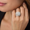 Thumbnail Image 3 of 7 CT. T.W. Composite Diamond Frame Multi-Row Vintage-Style Engagement Ring in 14K Two-Tone Gold