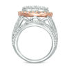 Thumbnail Image 4 of 7 CT. T.W. Composite Diamond Frame Multi-Row Vintage-Style Engagement Ring in 14K Two-Tone Gold