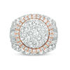 Thumbnail Image 6 of 7 CT. T.W. Composite Diamond Frame Multi-Row Vintage-Style Engagement Ring in 14K Two-Tone Gold