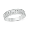 Thumbnail Image 0 of Men's 1/2 CT. T.W. Diamond Vintage-Style Wedding Band in 10K White Gold