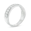 Thumbnail Image 1 of Men's 1/2 CT. T.W. Diamond Vintage-Style Wedding Band in 10K White Gold