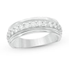 Thumbnail Image 0 of Men's 1 CT. T.W. Diamond Vintage-Style Wedding Band in 10K White Gold