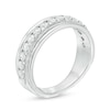 Thumbnail Image 1 of Men's 1 CT. T.W. Diamond Vintage-Style Wedding Band in 10K White Gold