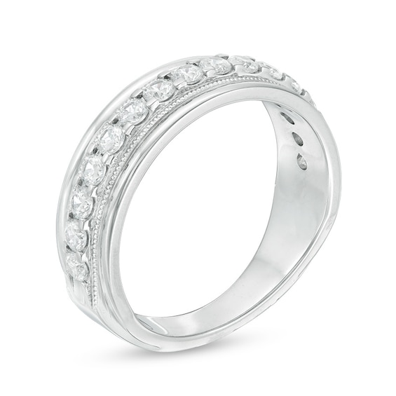 1 CT. T.w. Diamond Vintage-Style Wedding Band in 10K White Gold