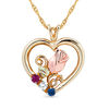 Thumbnail Image 1 of Black Hills Gold Mother's Birthstone and Rose Heart Pendant (1-6 Stones)