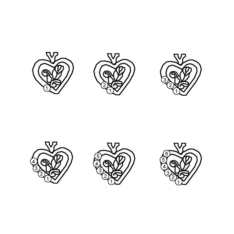 Main Image 2 of Black Hills Gold Mother's Birthstone and Rose Heart Pendant (1-6 Stones)