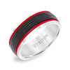 Thumbnail Image 2 of Triton Men's 8.0mm Comfort-Fit Carbon Fiber Grooved Wedding Band in Two-Tone Tungsten