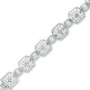 Thumbnail Image 1 of 2 CT. T.W. Quad Diamond Alternating Beaded Bracelet in 10K White Gold