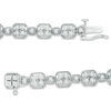 Thumbnail Image 3 of 2 CT. T.W. Quad Diamond Alternating Beaded Bracelet in 10K White Gold
