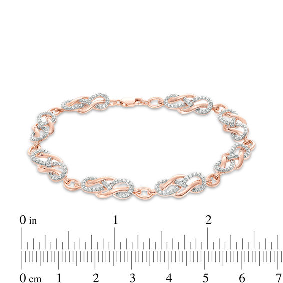 1 CT. T.w. Diamond Infinity Loop Bracelet in 10K Rose Gold