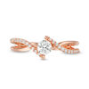 Thumbnail Image 4 of 1/2 CT. T.W. Diamond Bypass Crossover Shank Engagement Ring in 10K Rose Gold