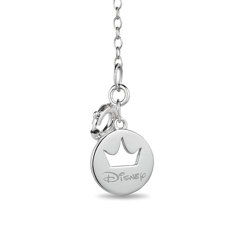 Main Image 2 of Enchanted Disney Aurora Pink Topaz and 1/8 CT. T.W. Diamond Crown Pendant in Sterling Silver and 10K Rose Gold - 19"