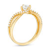 Thumbnail Image 3 of 1/2 CT. T.W. Diamond Bypass Crossover Shank Engagement Ring in 10K Gold