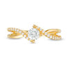 Thumbnail Image 4 of 1/2 CT. T.W. Diamond Bypass Crossover Shank Engagement Ring in 10K Gold