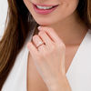 Thumbnail Image 2 of 3/4 CT. T.W. Diamond Swirl Bypass Double Row Engagement Ring in 10K Rose Gold