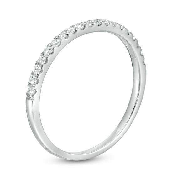 1/4 CT. T.w. Diamond Ribbon Wedding Band in 10K White Gold