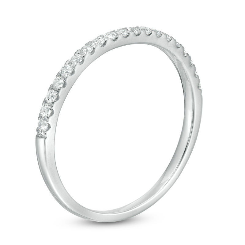 Main Image 3 of 1/4 CT. T.W. Diamond Ribbon Wedding Band in 10K White Gold