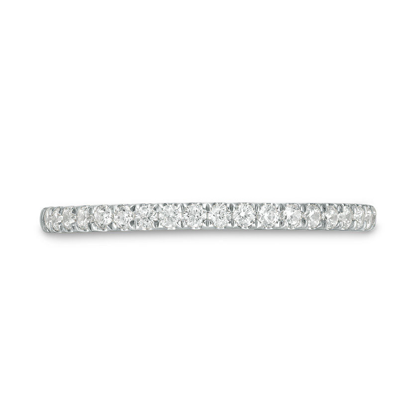 Main Image 4 of 1/4 CT. T.W. Diamond Ribbon Wedding Band in 10K White Gold