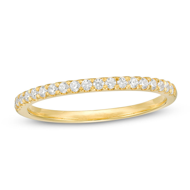 Main Image 1 of 1/4 CT. T.W. Diamond Ribbon Wedding Band in 10K Gold