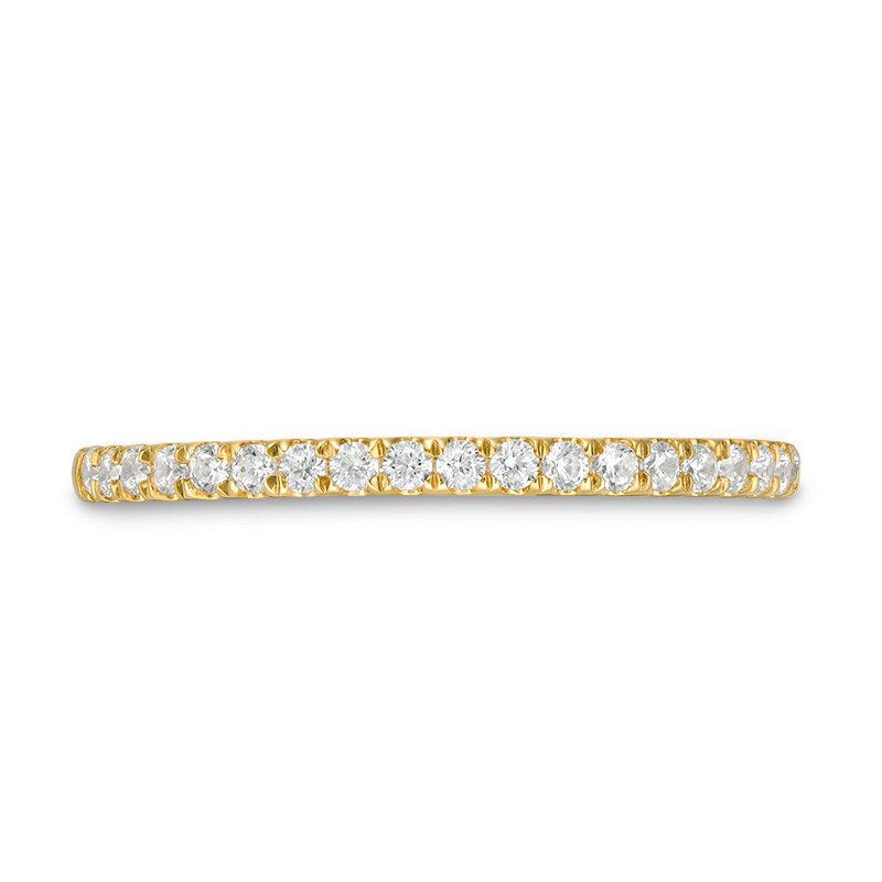 Main Image 4 of 1/4 CT. T.W. Diamond Ribbon Wedding Band in 10K Gold