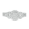 Thumbnail Image 4 of 1/2 CT. T.W. Diamond Double Frame Split-Shank Engagement Ring in 10K White Gold