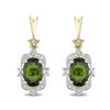 Thumbnail Image 2 of Enchanted Disney Tinker Bell Oval Green Topaz and 1/10 CT. T.W. Diamond Drop Earrings in Sterling Silver and 10K Gold
