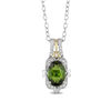 Thumbnail Image 1 of Enchanted Disney Tinker Bell Green Topaz and 1/10 CT. T.W. Diamond Star Pendant in Sterling Silver and 10K Gold - 19"